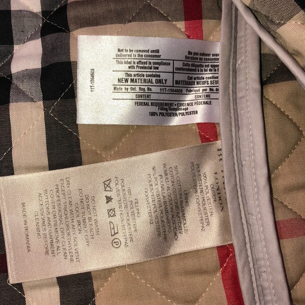 Burberry Gray Diamond Quilted Zip Jacket Size S - Picture 5 of 7